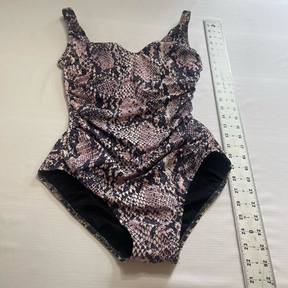 Gottex Snake Print One Piece Bathing Suit Swimsuit Size 10 - Picture 4 of 6